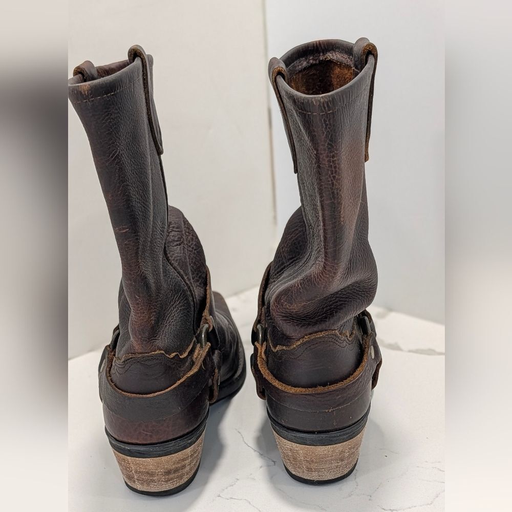 Source Unknown Brown Leather Combat Moto Boots - Picture 7 of 15